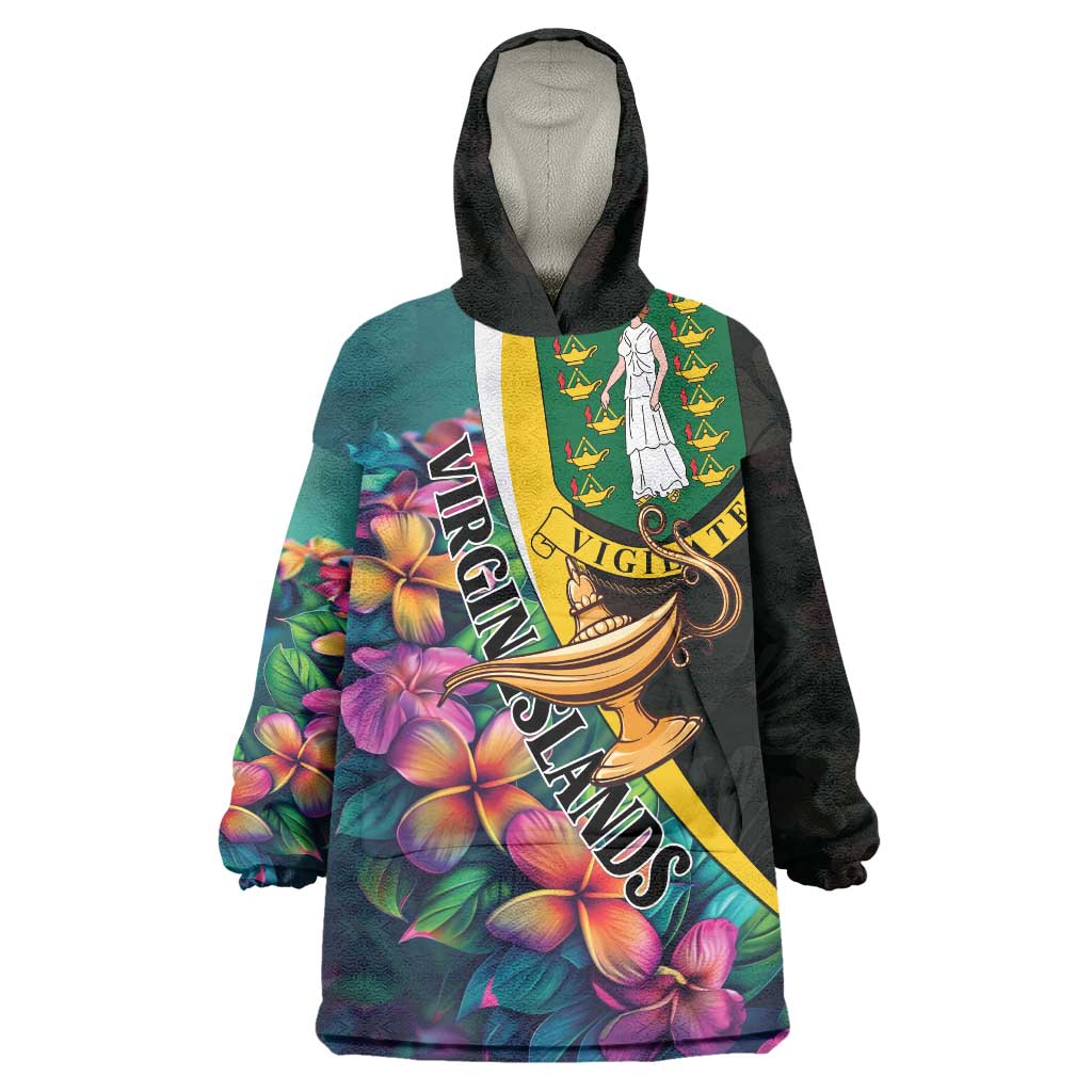 Personalised British Virgin Islands Tropical Wearable Blanket Hoodie Curve Style