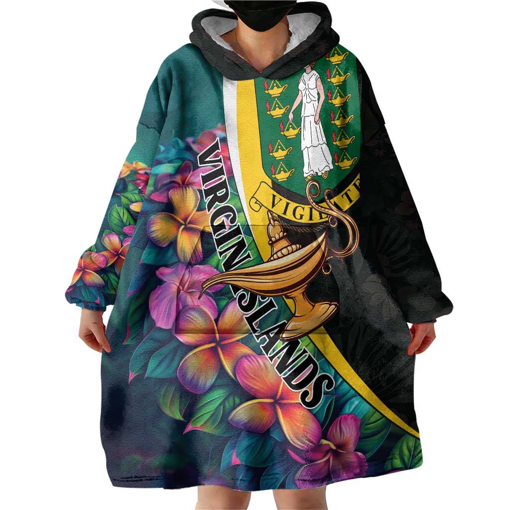 Personalised British Virgin Islands Tropical Wearable Blanket Hoodie Curve Style