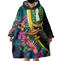 Personalised British Virgin Islands Tropical Wearable Blanket Hoodie Curve Style