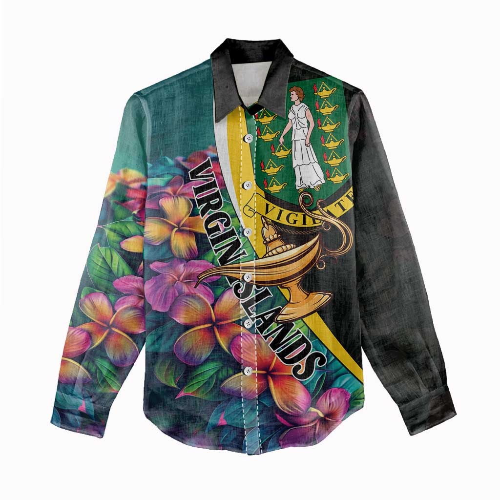 Personalised British Virgin Islands Tropical Women Casual Shirt Curve Style