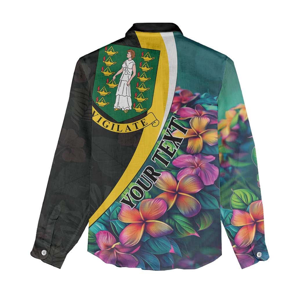 Personalised British Virgin Islands Tropical Women Casual Shirt Curve Style