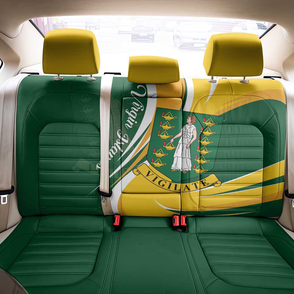 British Virgin Islands Back Car Seat Cover Vigilate Flag Color