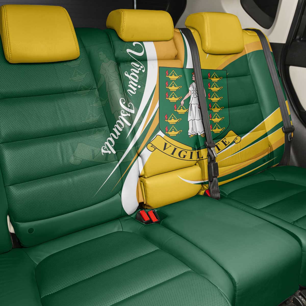 British Virgin Islands Back Car Seat Cover Vigilate Flag Color