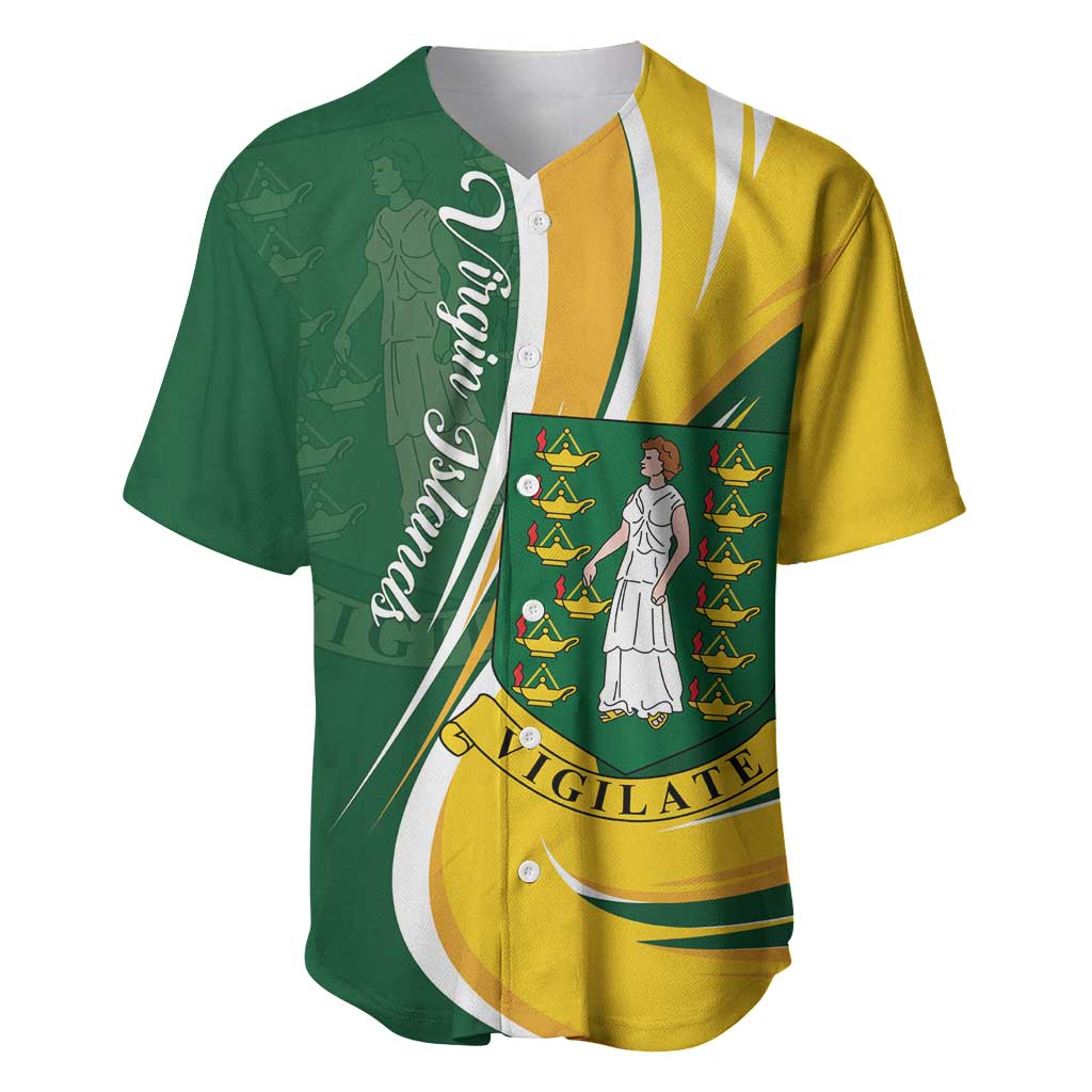 Personalised British Virgin Islands Baseball Jersey Vigilate Flag Color