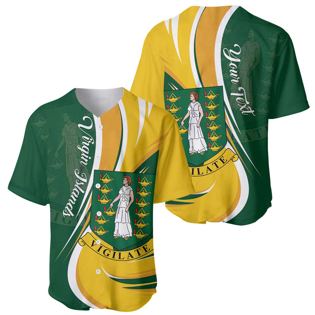 Personalised British Virgin Islands Baseball Jersey Vigilate Flag Color