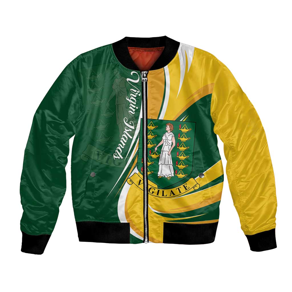 Personalised British Virgin Islands Bomber Jacket Vigilate Flag Color
