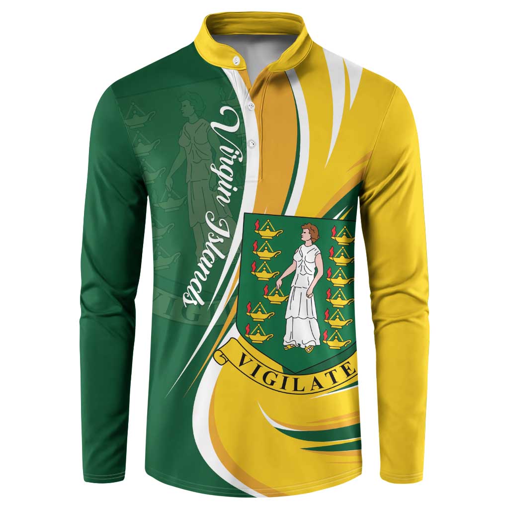 Personalised British Virgin Islands Button Sweatshirt Vigilate Flag Color