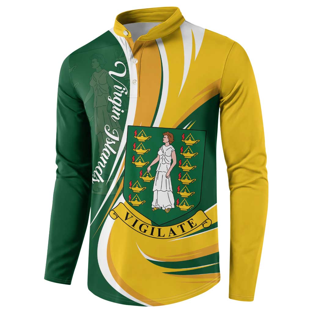 Personalised British Virgin Islands Button Sweatshirt Vigilate Flag Color