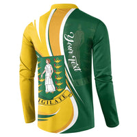 Personalised British Virgin Islands Button Sweatshirt Vigilate Flag Color