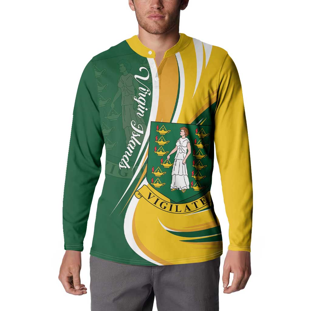 Personalised British Virgin Islands Button Sweatshirt Vigilate Flag Color