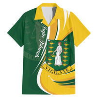 Personalised British Virgin Islands Family Matching Mermaid Dress and Hawaiian Shirt Vigilate Flag Color