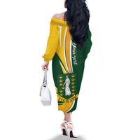 Personalised British Virgin Islands Family Matching Off The Shoulder Long Sleeve Dress and Hawaiian Shirt Vigilate Flag Color