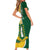 Personalised British Virgin Islands Family Matching Short Sleeve Bodycon Dress and Hawaiian Shirt Vigilate Flag Color