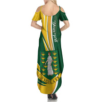 Personalised British Virgin Islands Family Matching Summer Maxi Dress and Hawaiian Shirt Vigilate Flag Color