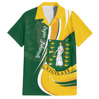 Personalised British Virgin Islands Family Matching Tank Maxi Dress and Hawaiian Shirt Vigilate Flag Color