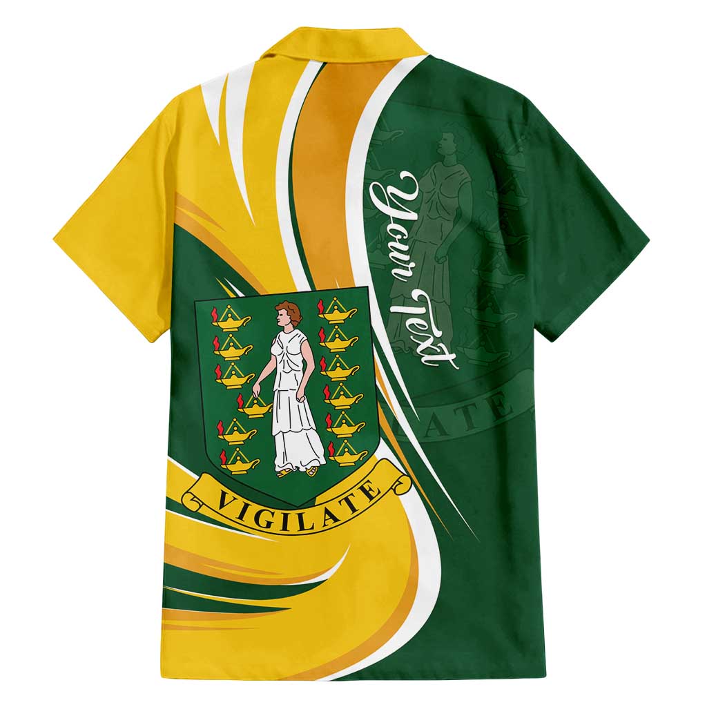 Personalised British Virgin Islands Family Matching Tank Maxi Dress and Hawaiian Shirt Vigilate Flag Color