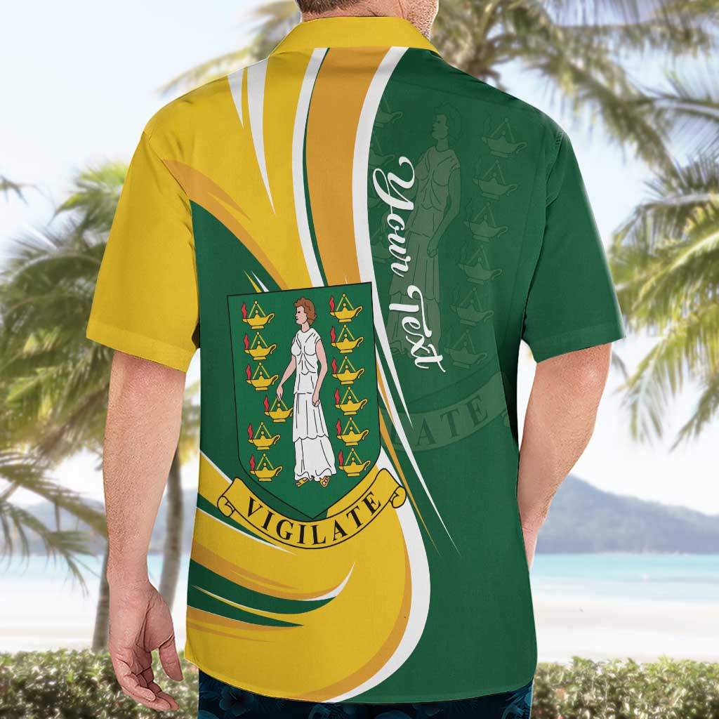 Personalised British Virgin Islands Hawaiian Shirt Vigilate Flag Color