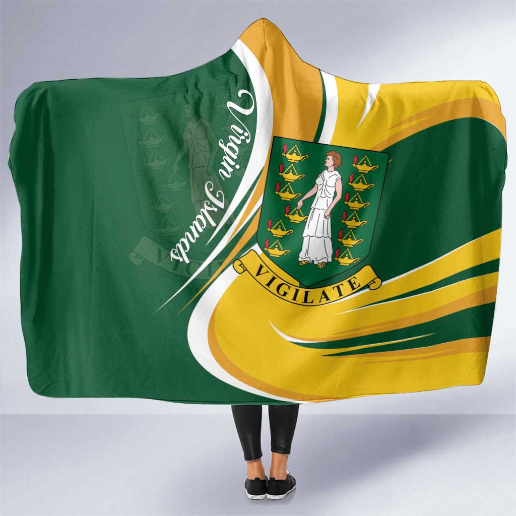British Virgin Islands Hooded Blanket Vigilate Flag Color