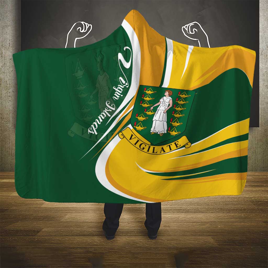 British Virgin Islands Hooded Blanket Vigilate Flag Color