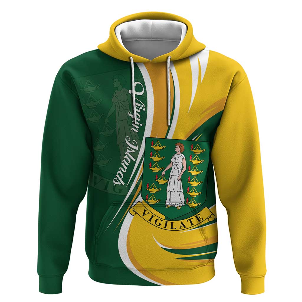 Personalised British Virgin Islands Hoodie Vigilate Flag Color