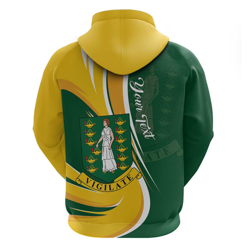Personalised British Virgin Islands Hoodie Vigilate Flag Color