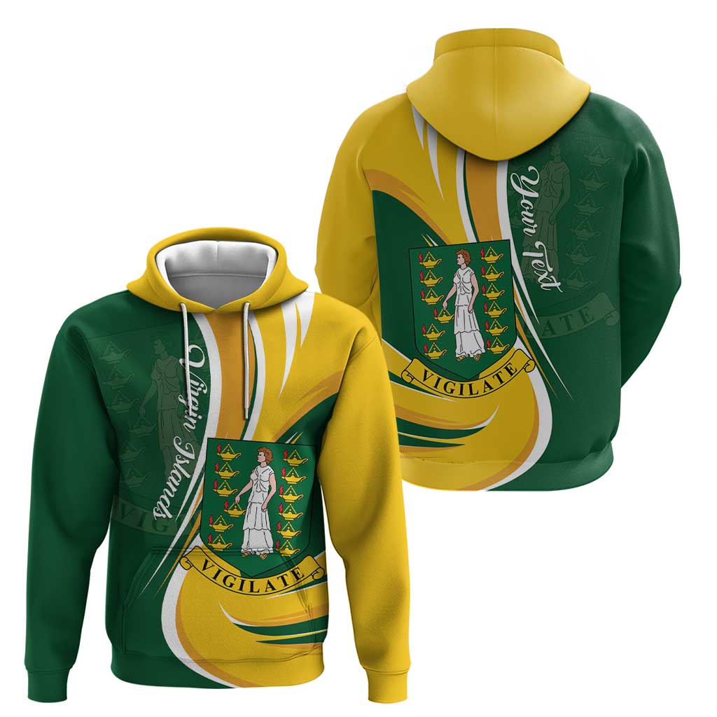 Personalised British Virgin Islands Hoodie Vigilate Flag Color