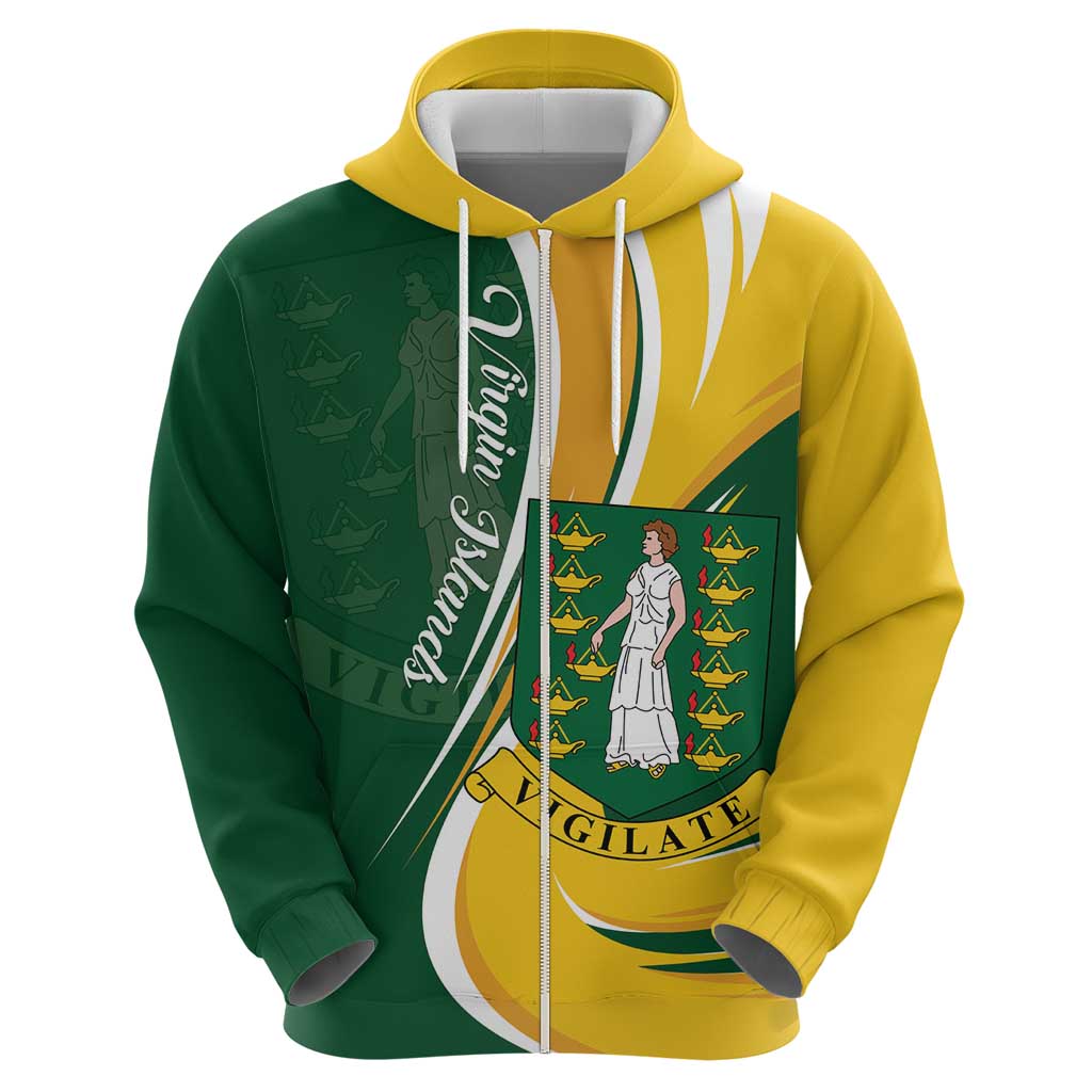 Personalised British Virgin Islands Hoodie Vigilate Flag Color