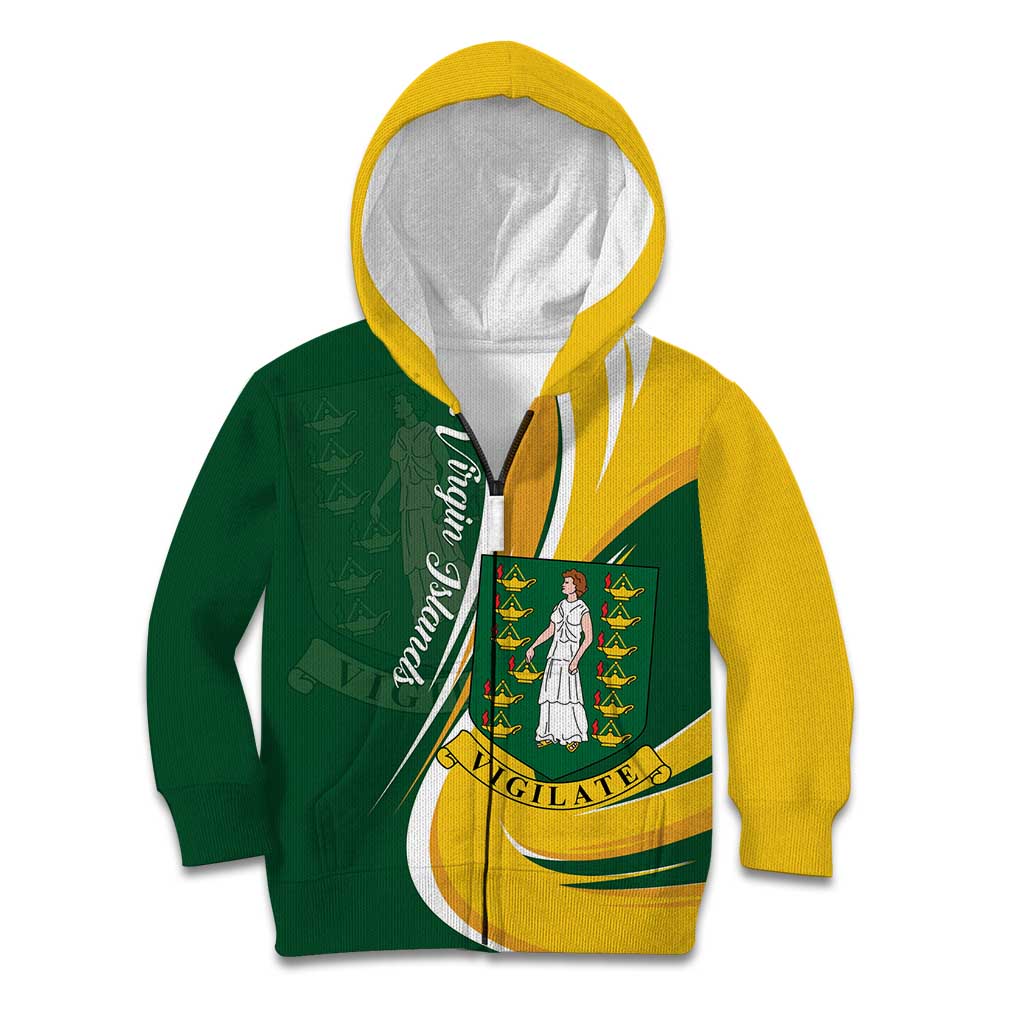 Personalised British Virgin Islands Kid Hoodie Vigilate Flag Color