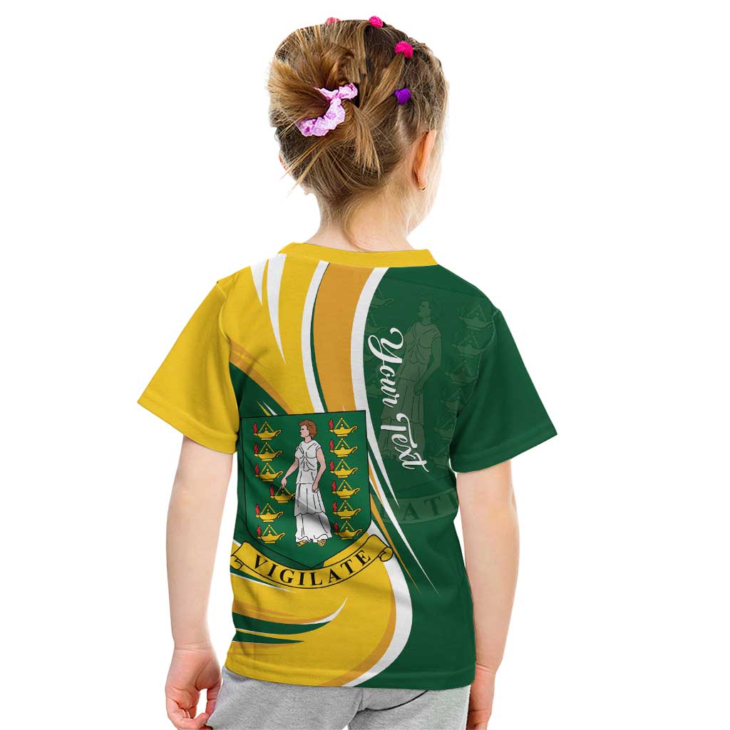Personalised British Virgin Islands Kid T Shirt Vigilate Flag Color