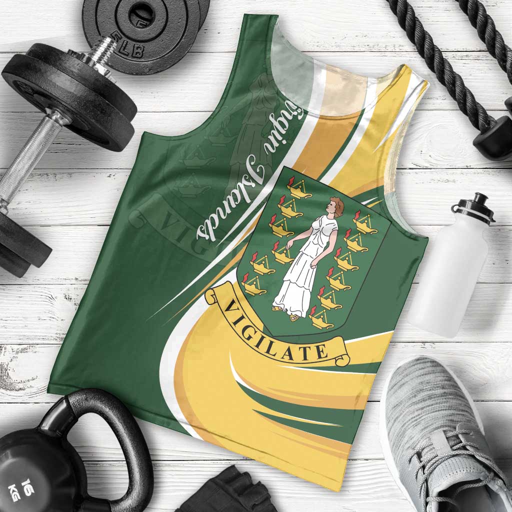 Personalised British Virgin Islands Men Tank Top Vigilate Flag Color
