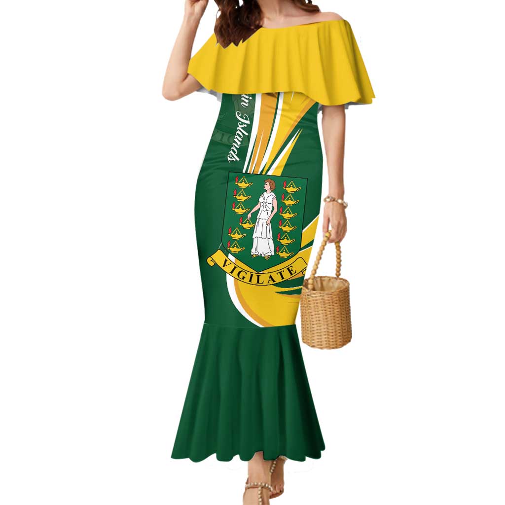 Personalised British Virgin Islands Mermaid Dress Vigilate Flag Color