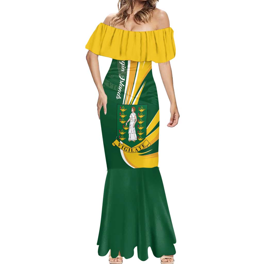Personalised British Virgin Islands Mermaid Dress Vigilate Flag Color