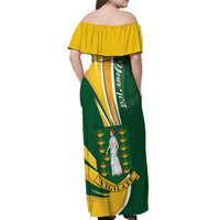 Personalised British Virgin Islands Off Shoulder Maxi Dress Vigilate Flag Color