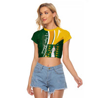 Personalised British Virgin Islands Raglan Cropped T Shirt Vigilate Flag Color