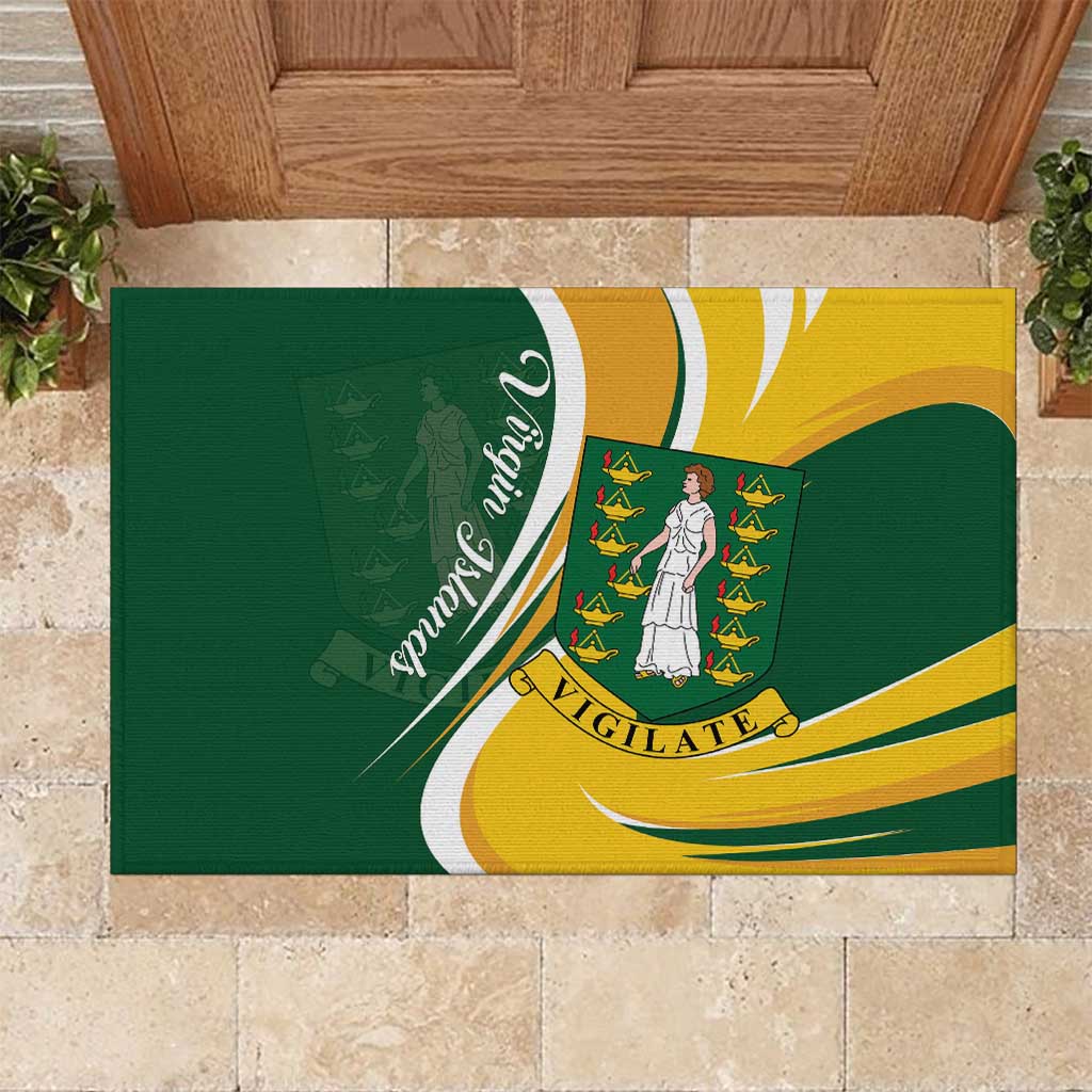 British Virgin Islands Rubber Doormat Vigilate Flag Color