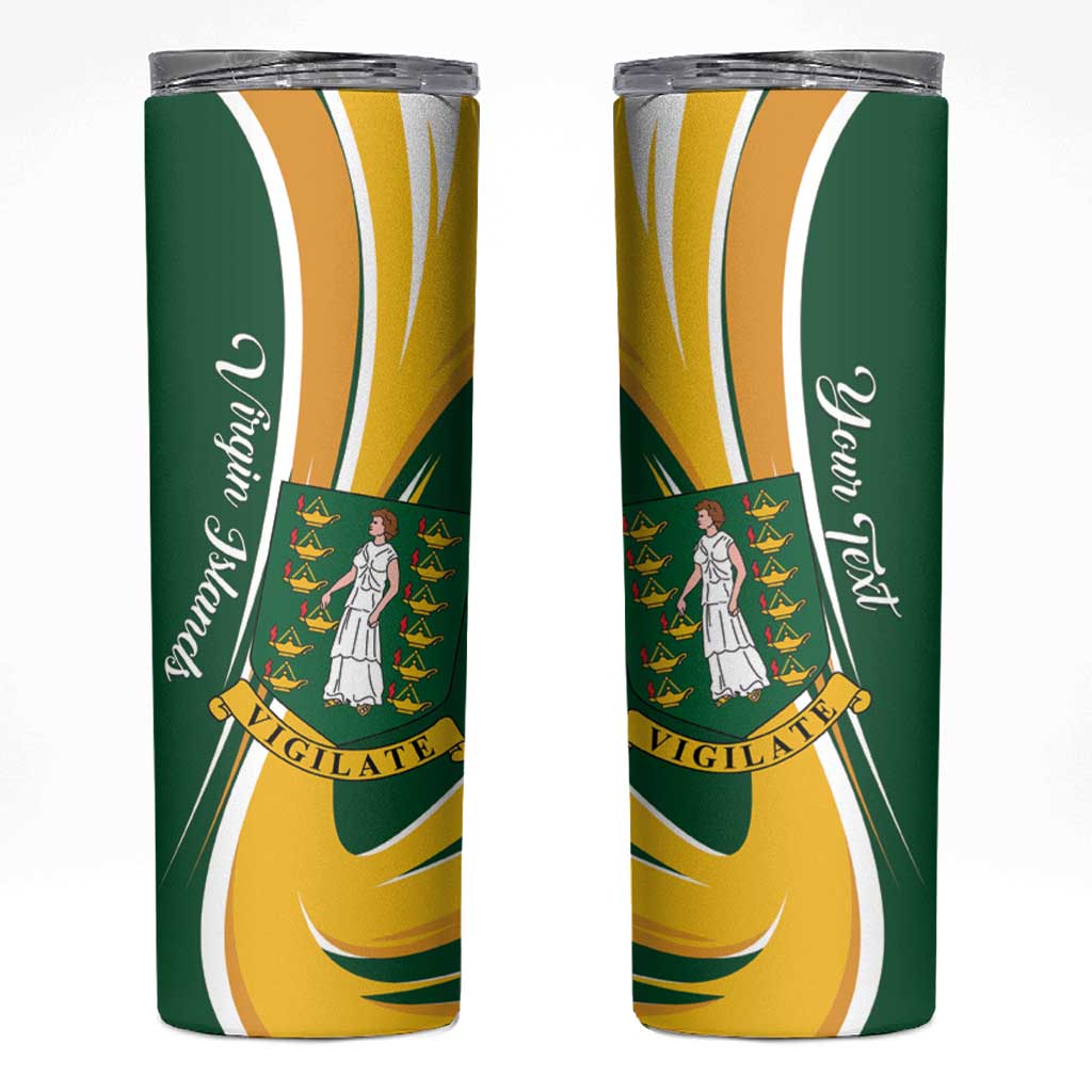 Personalised British Virgin Islands Skinny Tumbler Vigilate Flag Color