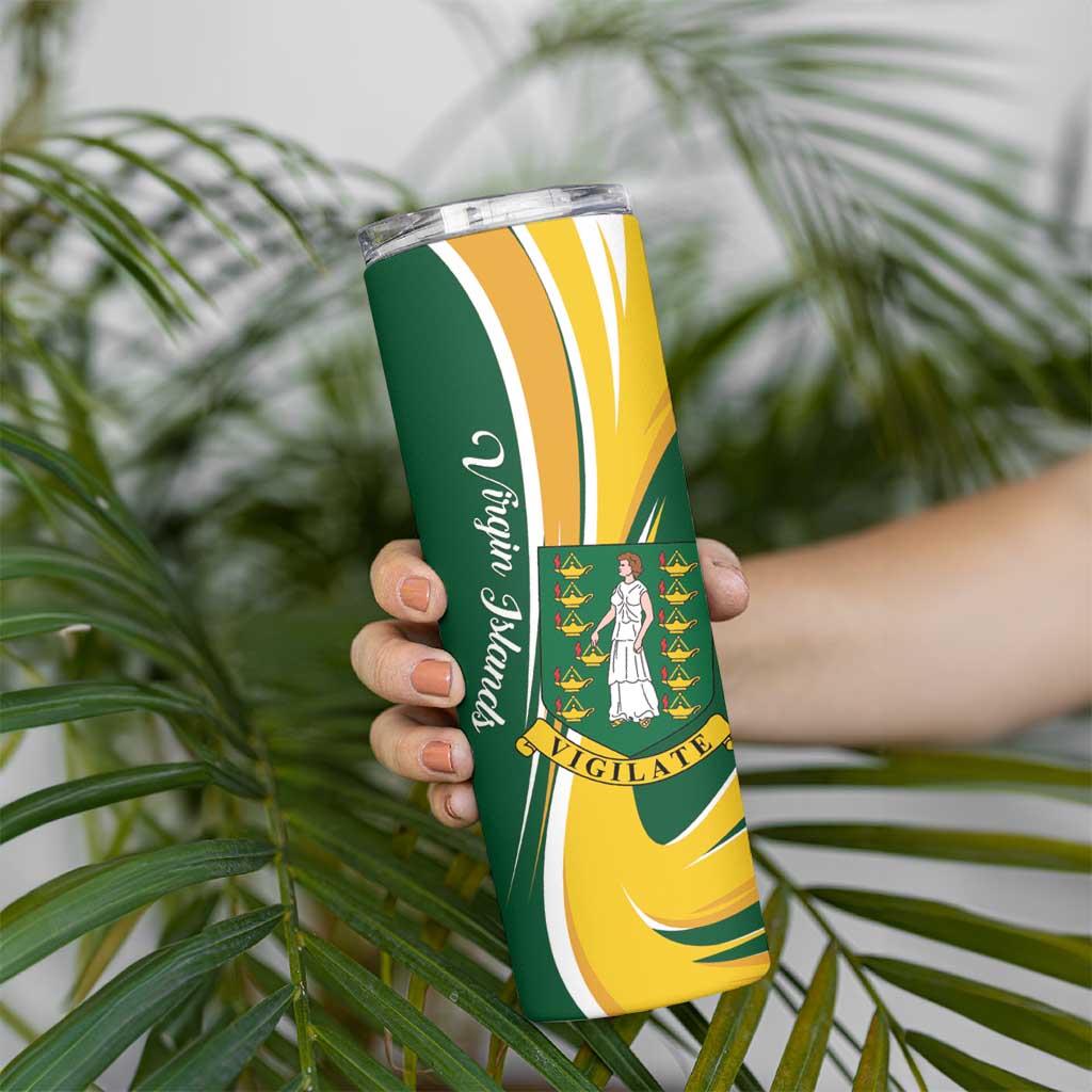 Personalised British Virgin Islands Skinny Tumbler Vigilate Flag Color