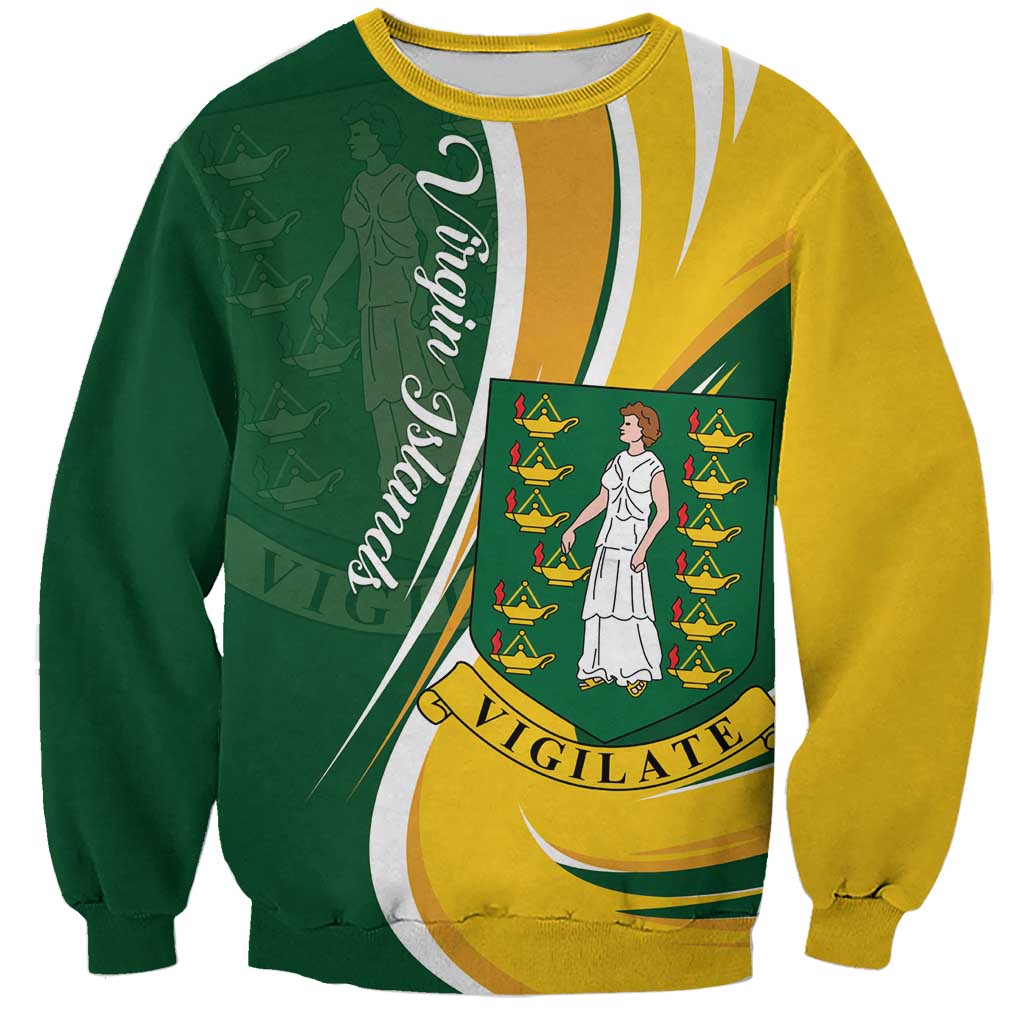 Personalised British Virgin Islands Sweatshirt Vigilate Flag Color