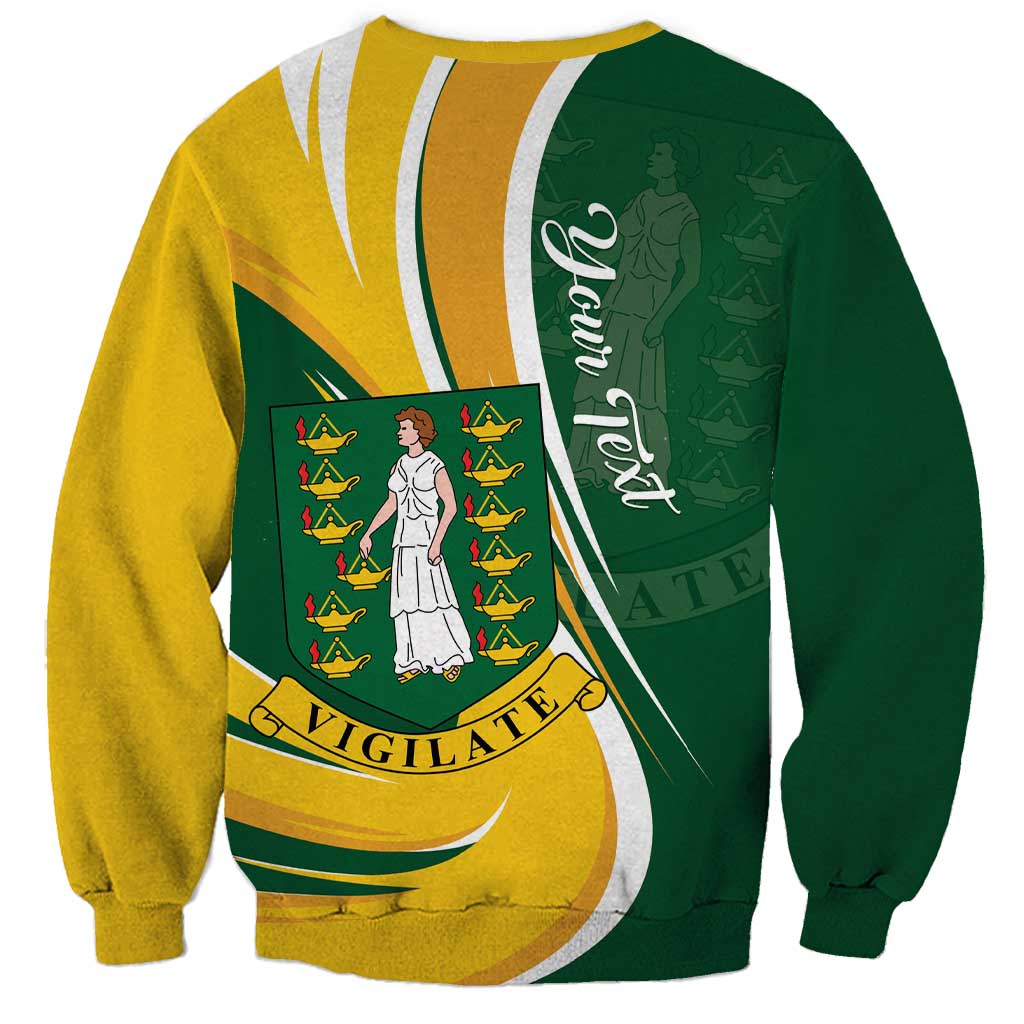 Personalised British Virgin Islands Sweatshirt Vigilate Flag Color