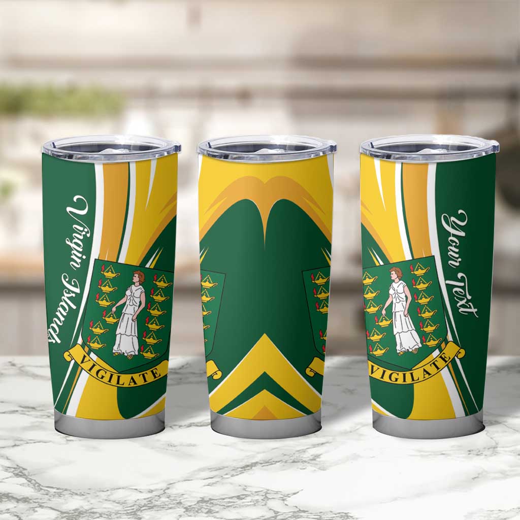 Personalised British Virgin Islands Tumbler Cup Vigilate Flag Color