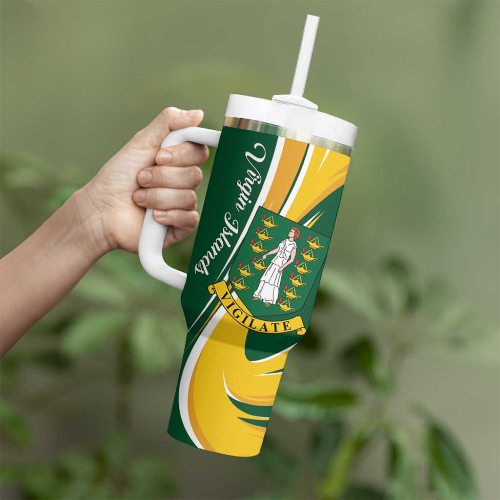 Personalised British Virgin Islands Tumbler With Handle Vigilate Flag Color
