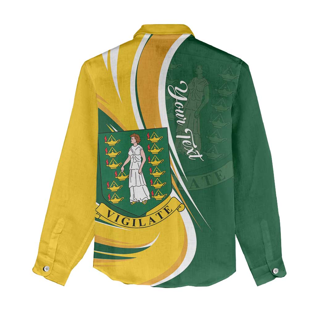 Personalised British Virgin Islands Women Casual Shirt Vigilate Flag Color