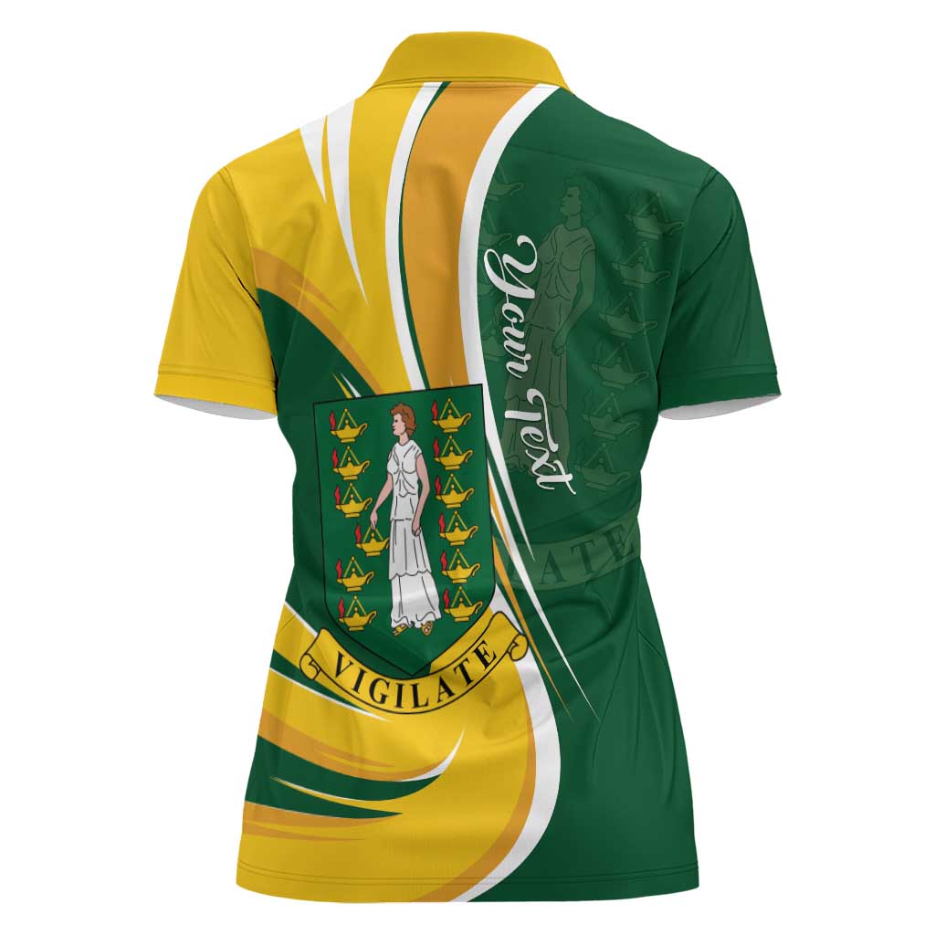 Personalised British Virgin Islands Women Polo Shirt Vigilate Flag Color