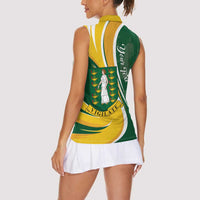 Personalised British Virgin Islands Women Sleeveless Polo Shirt Vigilate Flag Color