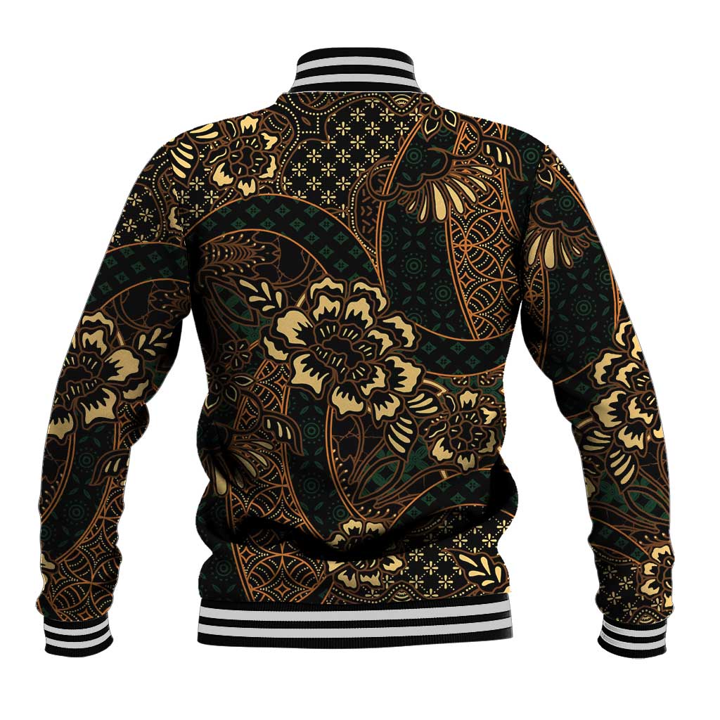 Indonesian Batik Pattern Vintage Brown Baseball Jacket