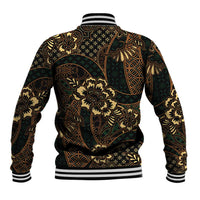 Indonesian Batik Pattern Vintage Brown Baseball Jacket