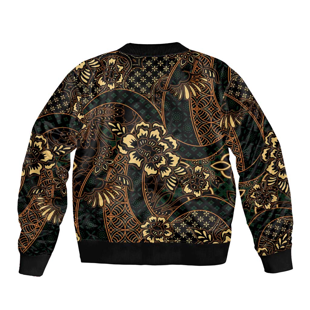 Indonesian Batik Pattern Vintage Brown Bomber Jacket