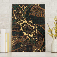 Indonesian Batik Pattern Vintage Brown Canvas Wall Art