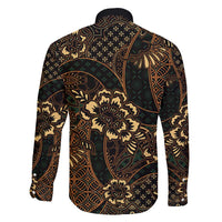 Indonesian Batik Pattern Vintage Brown Family Matching Short Sleeve Bodycon Dress and Hawaiian Shirt