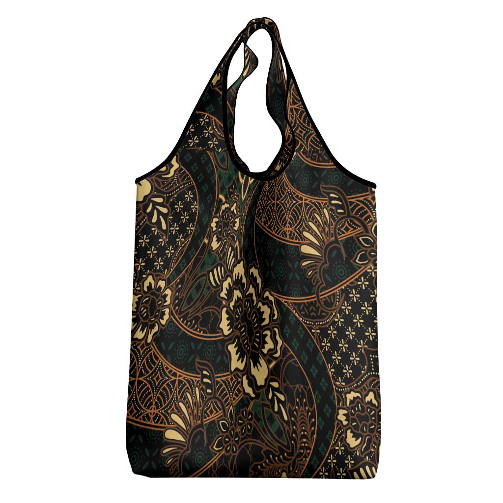 Indonesian Batik Pattern Vintage Brown Grocery Bag